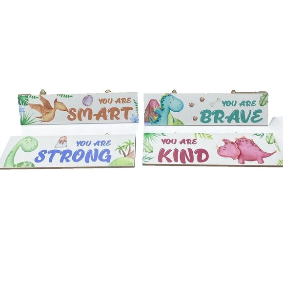 Children’s Inspirational Wall Plaques Wall Decor 4pc, You Are Smart, Kind, Brave - Picture 8 of 10